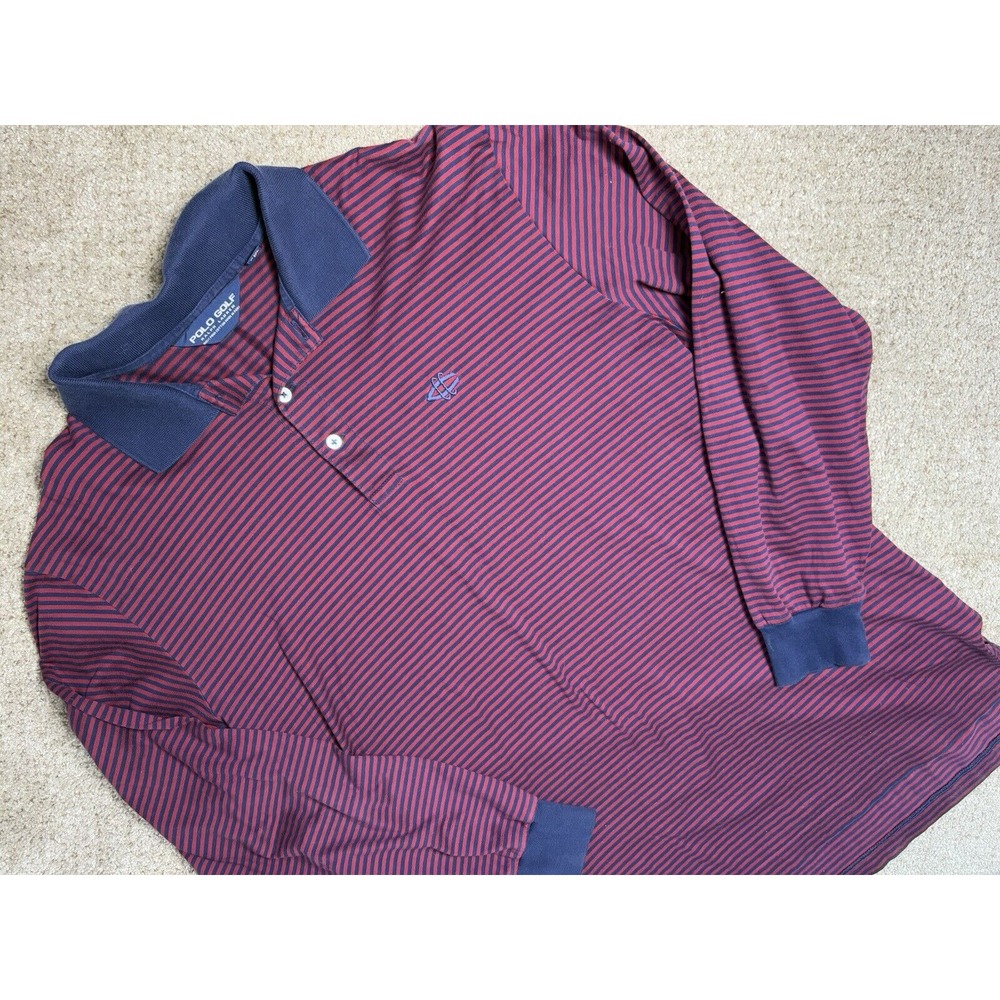 Polo Ralph Lauren Polo Golf Men's Large Long Sleeve Rugby Like Striped Shirt